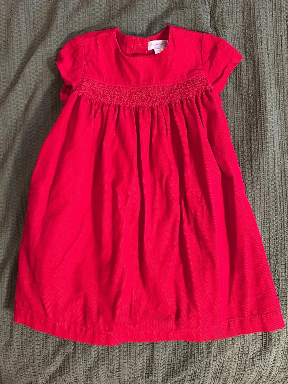 Ralph Lauren Corduroy Red Dress, 24m
